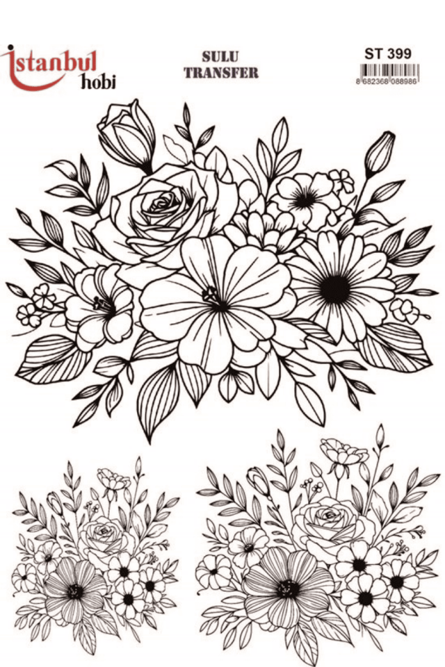 Sulu Transfer Siyah ve Beyaz Desen Seri ST399