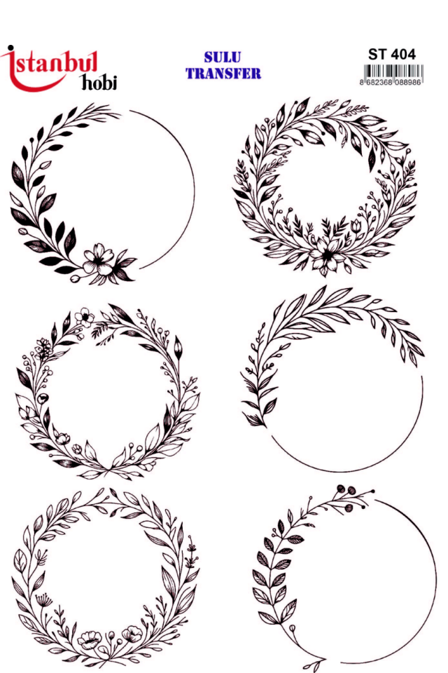 Sulu Transfer Siyah ve Beyaz Desen Seri ST404