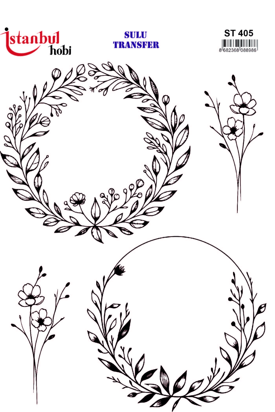 Sulu Transfer Siyah ve Beyaz Desen Seri ST405