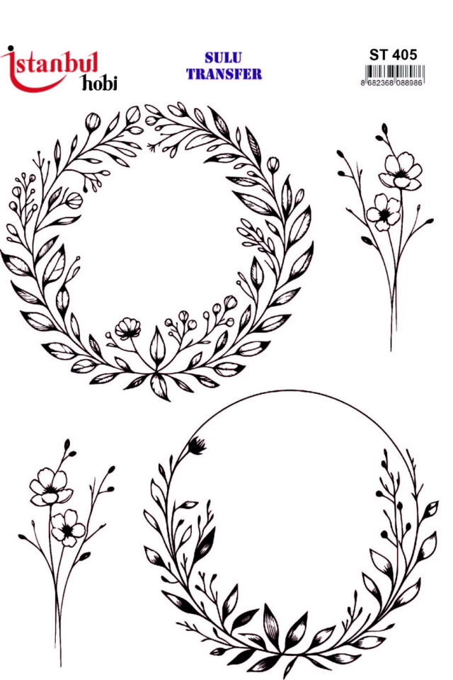 Sulu Transfer Siyah ve Beyaz Desen Seri ST405