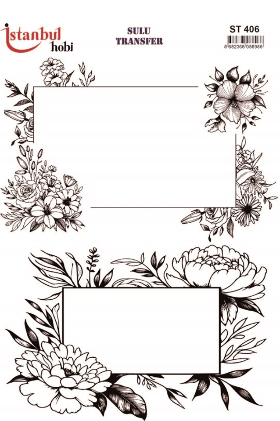 Sulu Transfer Siyah ve Beyaz Desen Seri ST406