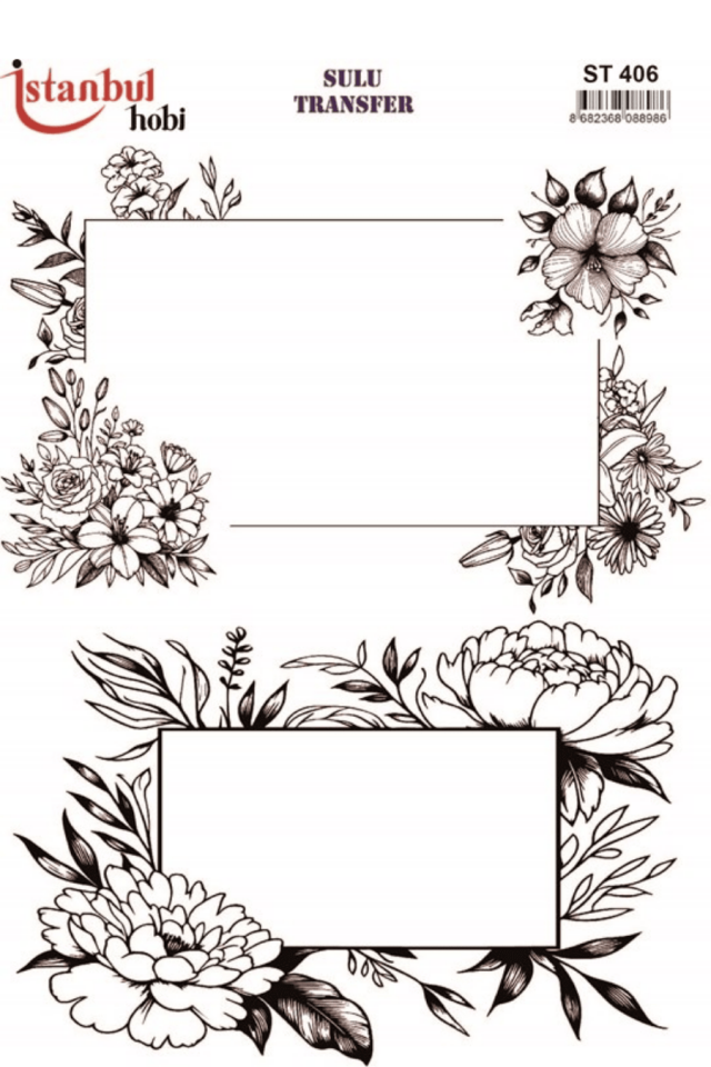 Sulu Transfer Siyah ve Beyaz Desen Seri ST406