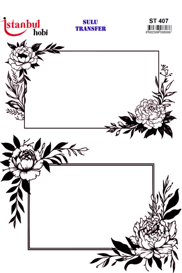 Sulu Transfer Siyah ve Beyaz Desen Seri ST407