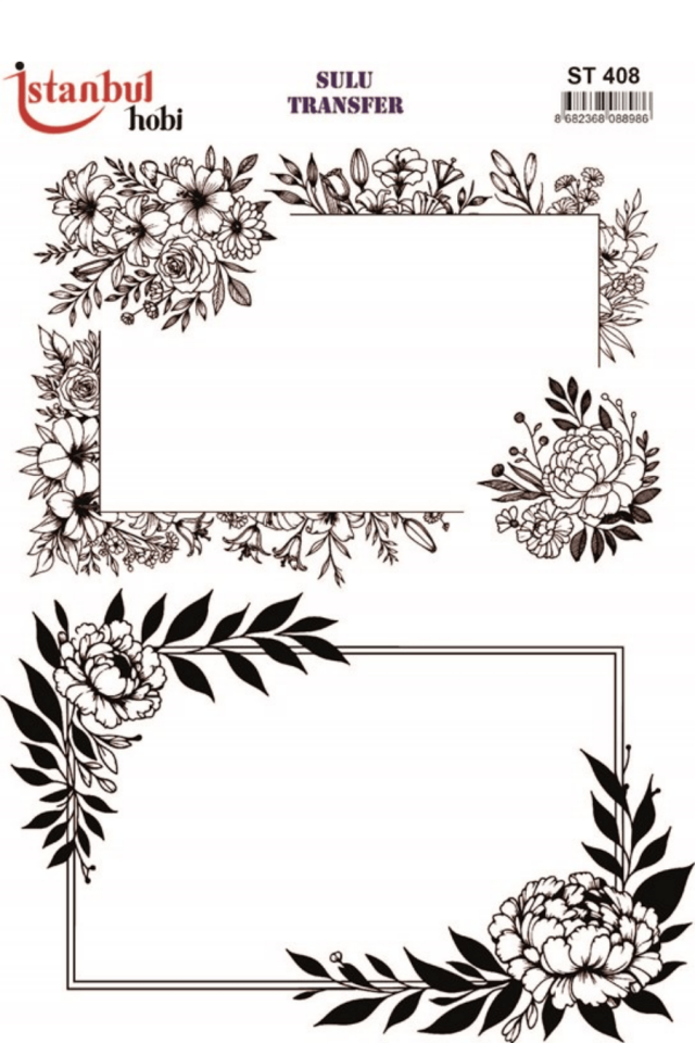 Sulu Transfer Siyah ve Beyaz Desen Seri ST408