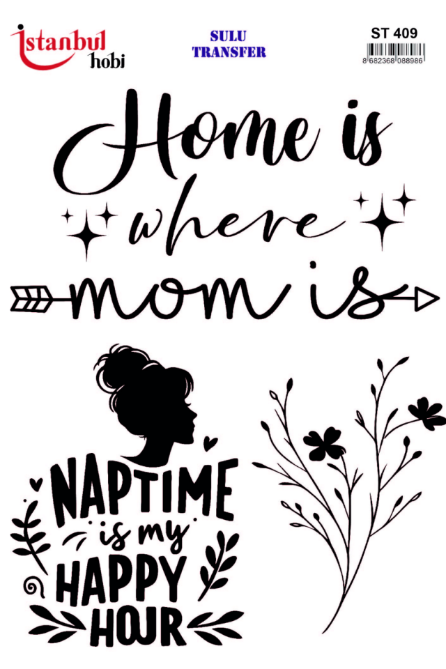 Sulu Transfer Siyah ve Beyaz Desen Seri ST409