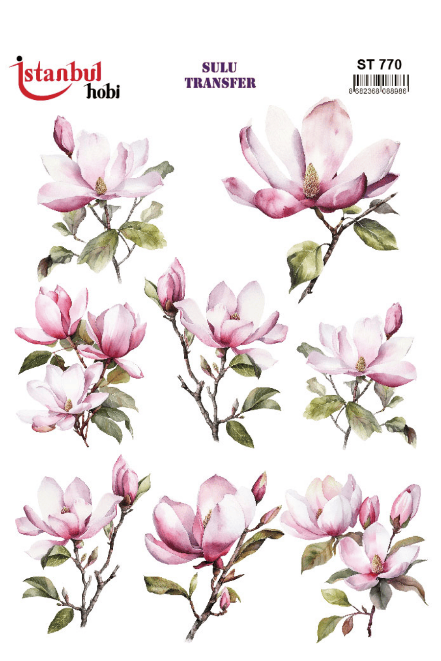 Sulu Transfer Çiçekli Desenli ST770