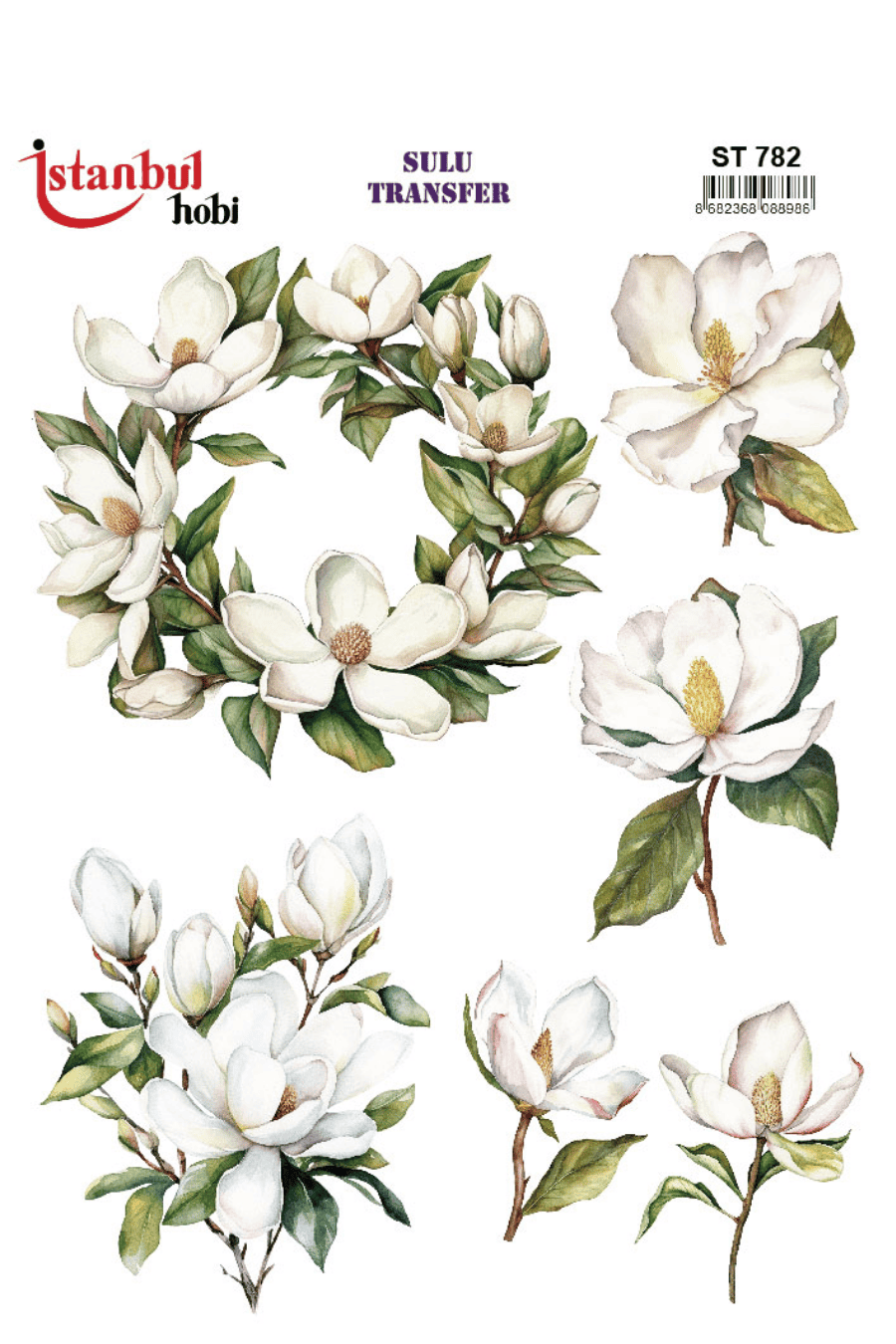 Sulu Transfer Çiçekli Desenli ST782