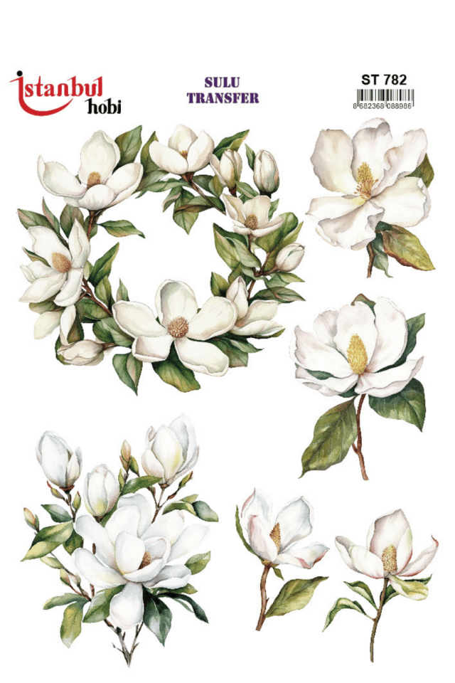 Sulu Transfer Çiçekli Desenli ST782