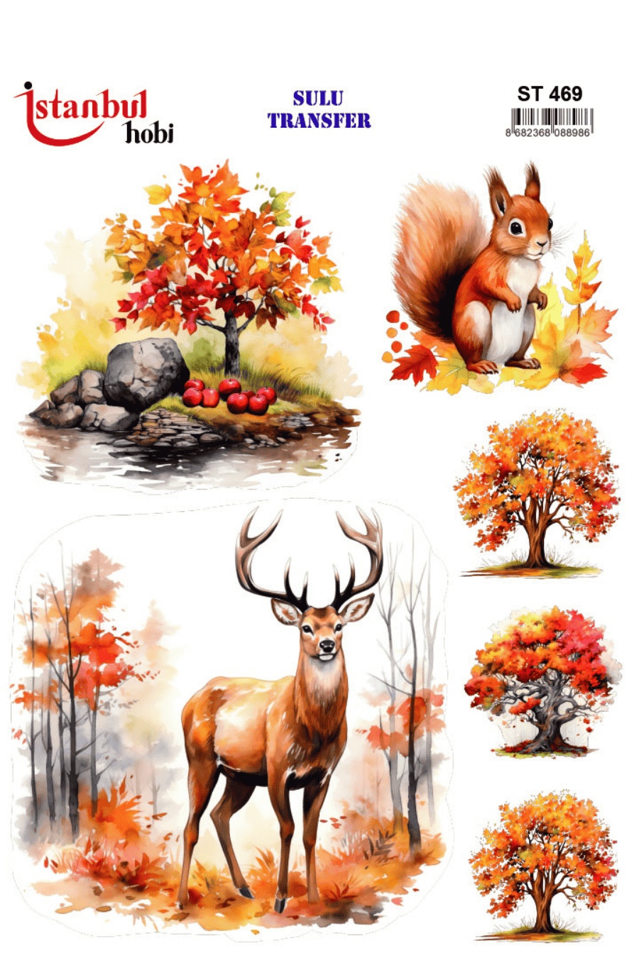 Sulu Transfer Sonbaharlı Desen Seri ST469