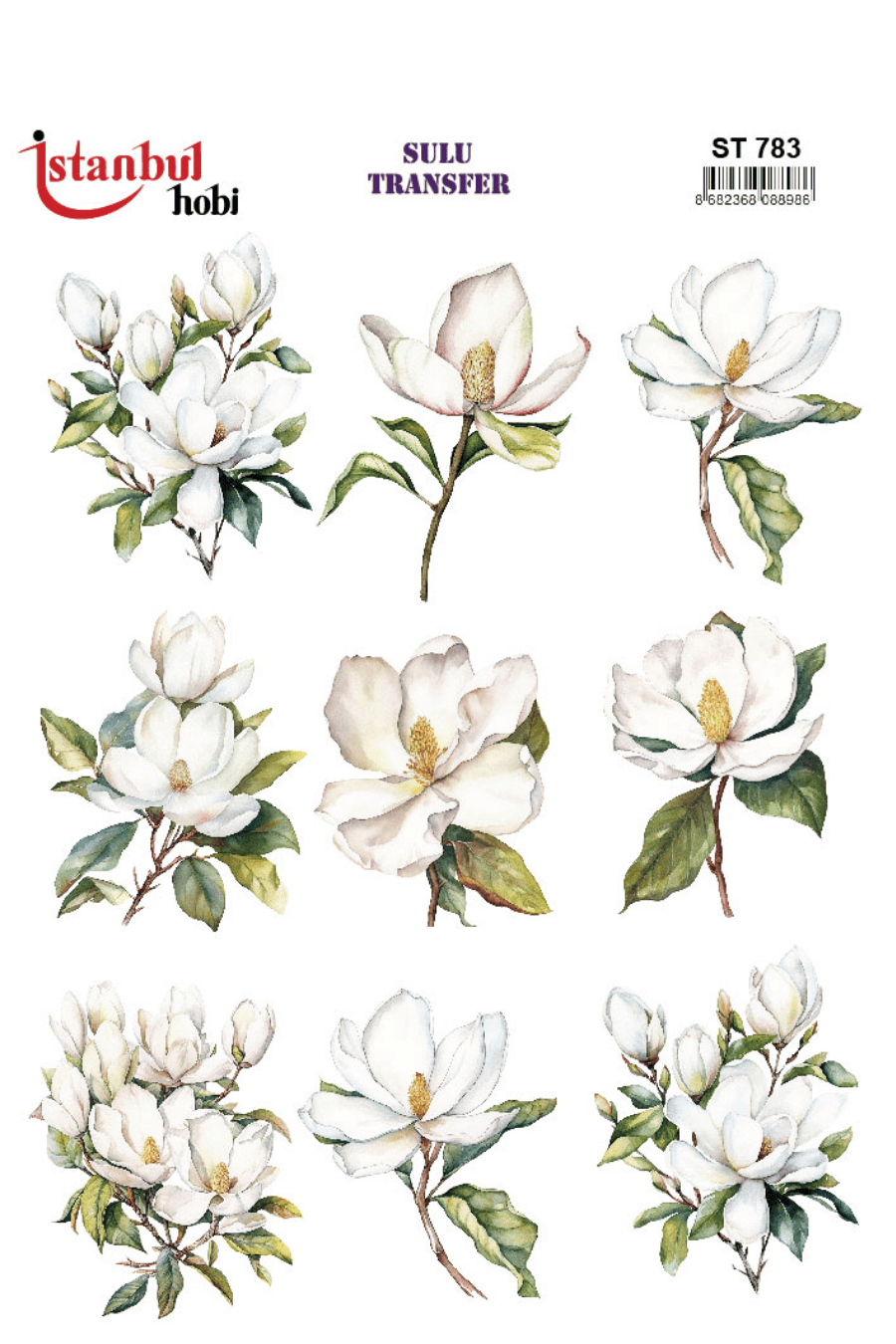 Sulu Transfer Çiçekli Desenli ST783