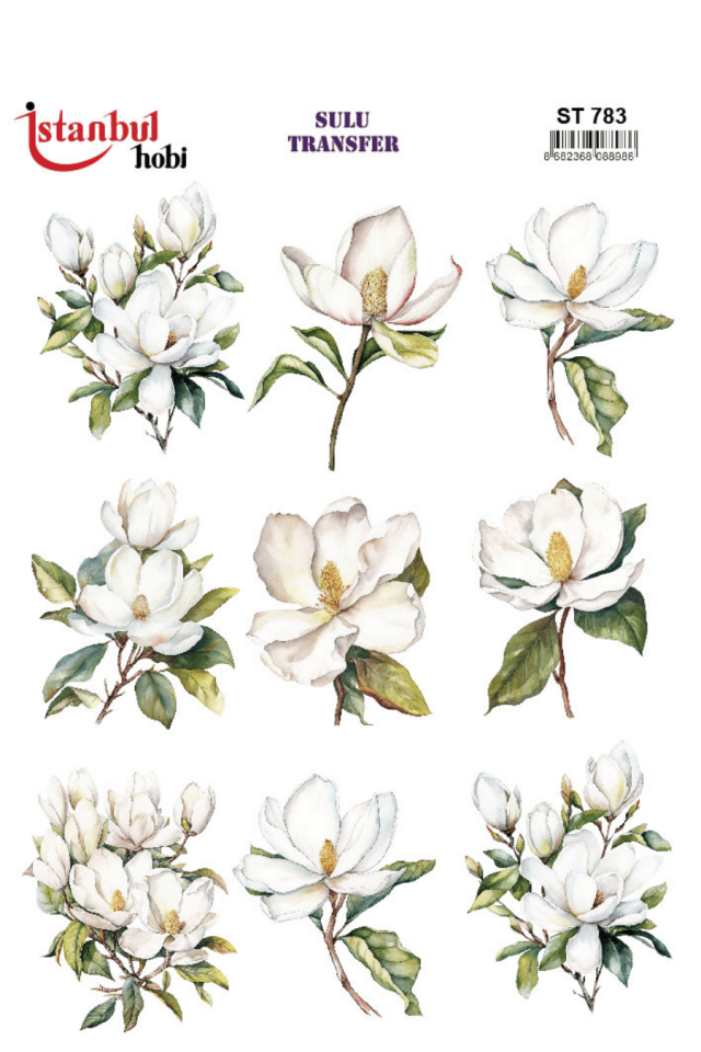 Sulu Transfer Çiçekli Desenli ST783