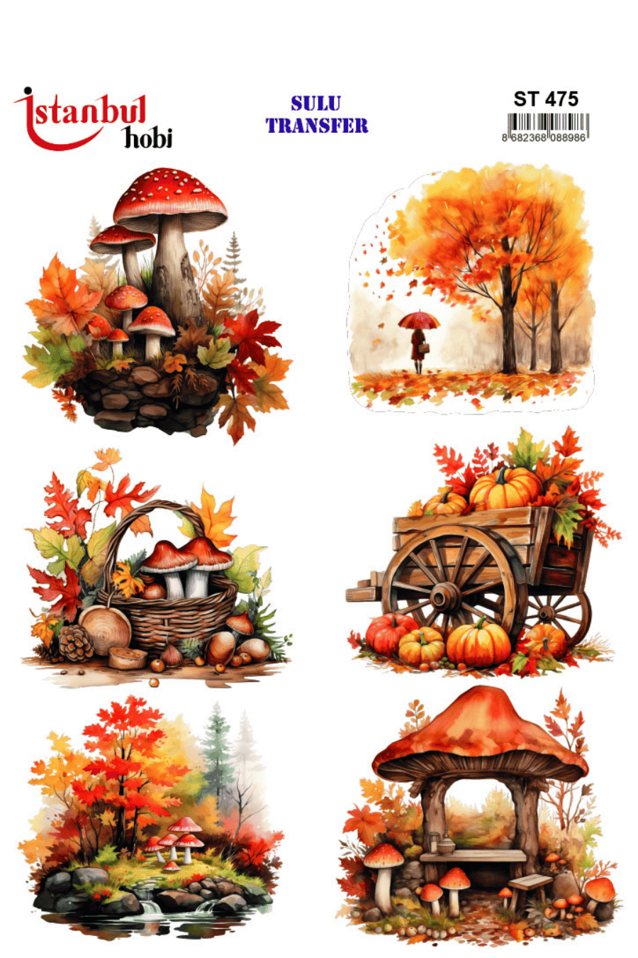 Sulu Transfer Sonbaharlı Desen Seri ST475