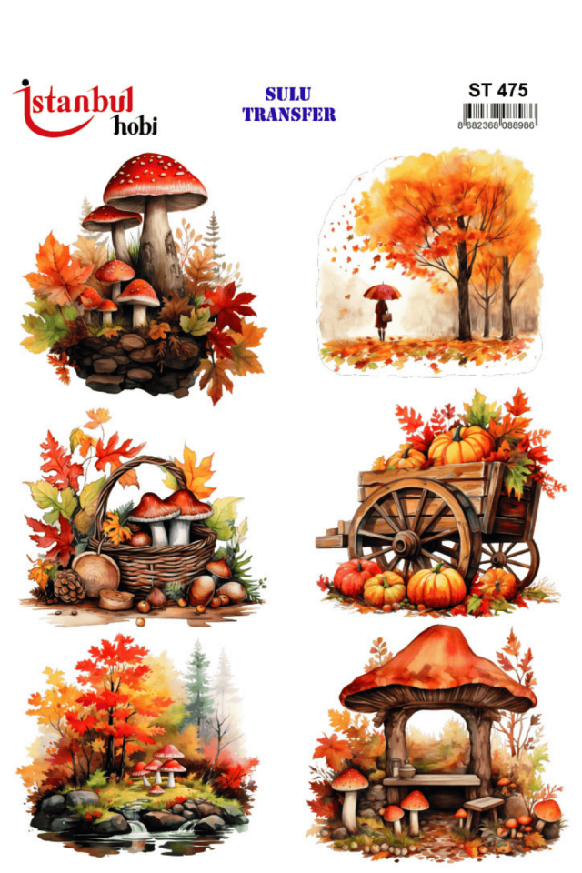 Sulu Transfer Sonbaharlı Desen Seri ST475