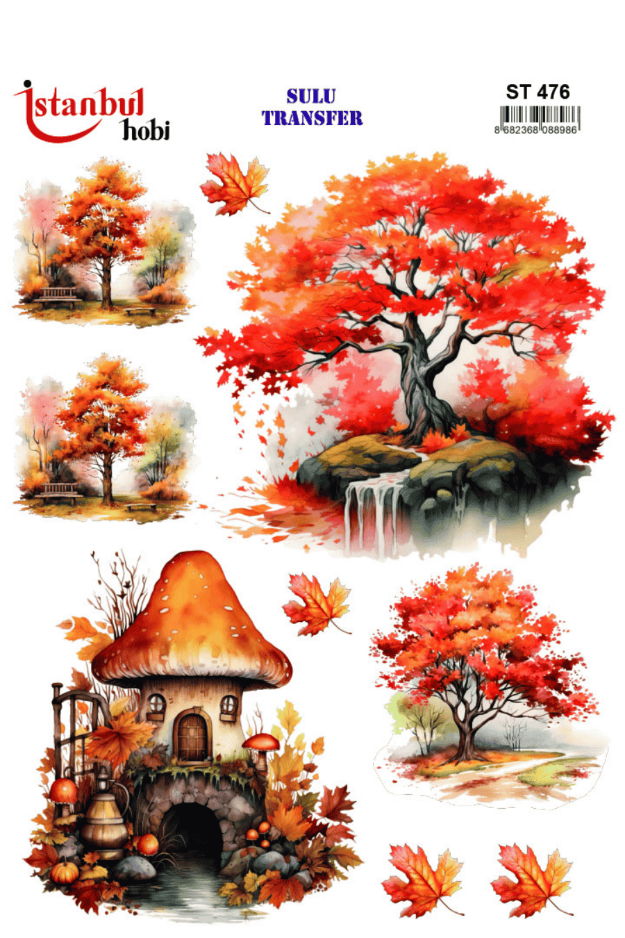 Sulu Transfer Sonbaharlı Desen Seri ST476