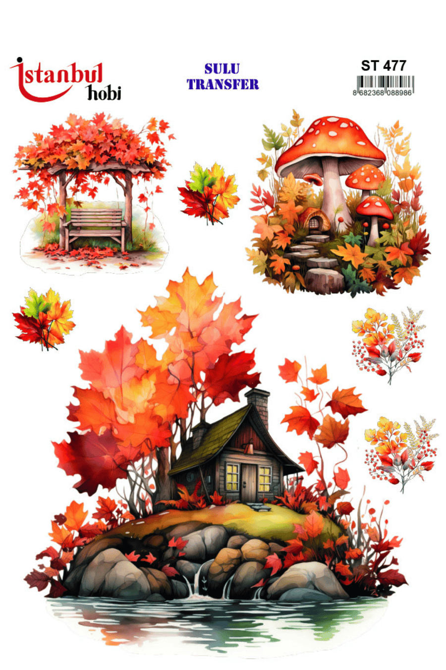 Sulu Transfer Sonbaharlı Desen Seri ST477