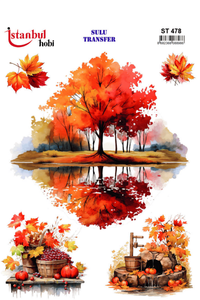 Sulu Transfer Sonbaharlı Desen Seri ST478