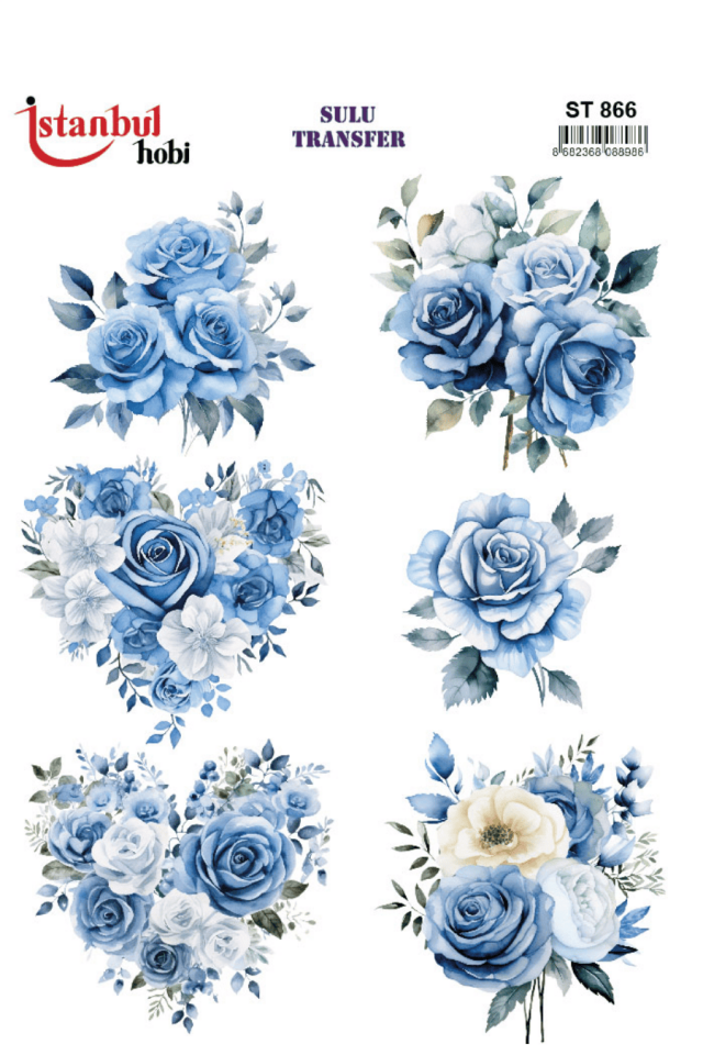 Sulu Transfer Çiçekli Desenli ST866