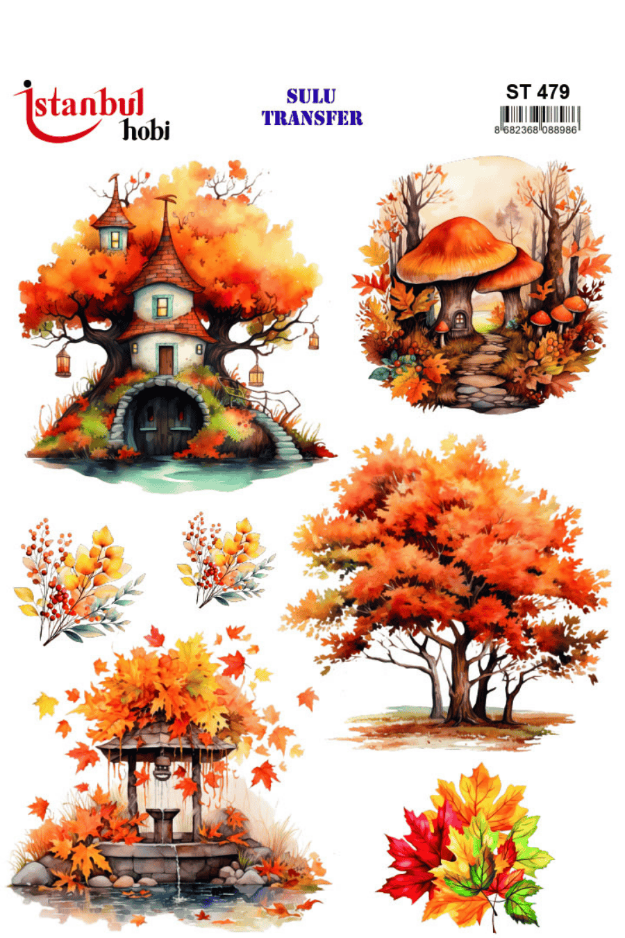 Sulu Transfer Sonbaharlı Desen Seri ST479