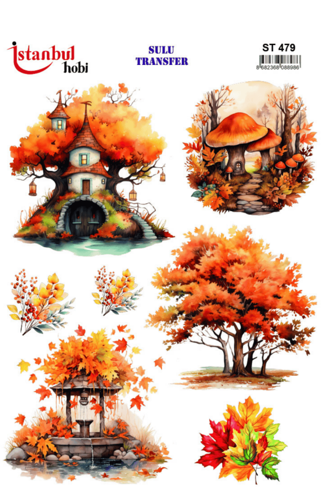 Sulu Transfer Sonbaharlı Desen Seri ST479