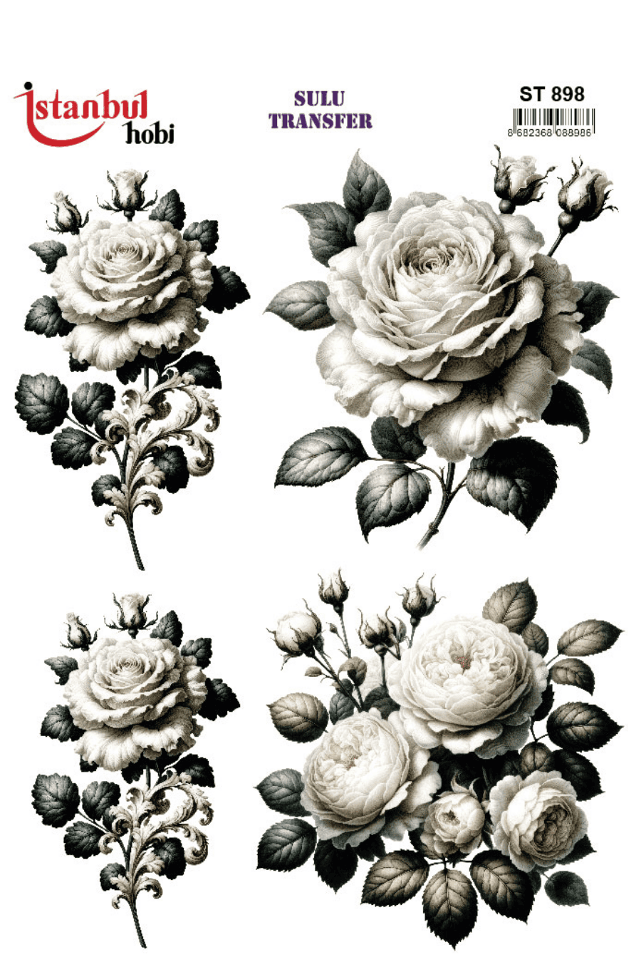 Sulu Transfer Çiçekli Desenli ST898