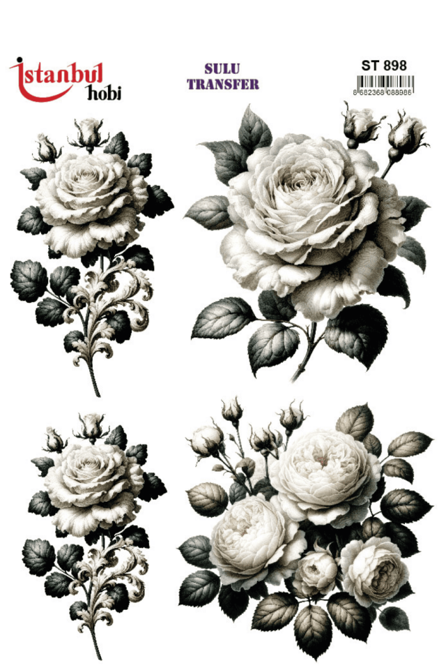 Sulu Transfer Çiçekli Desenli ST898