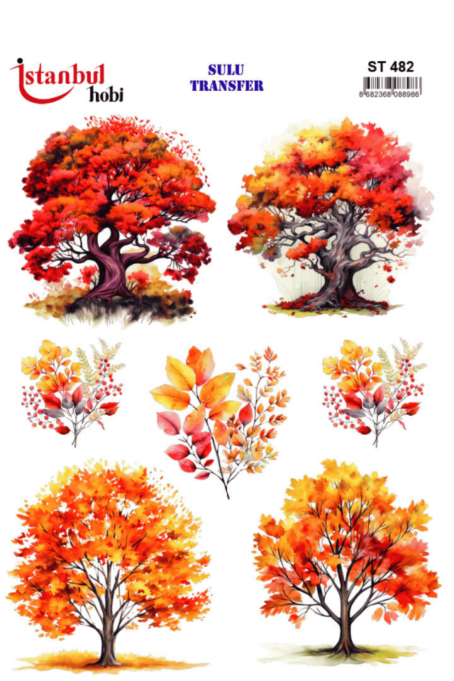 Sulu Transfer Sonbaharlı Desen Seri ST482