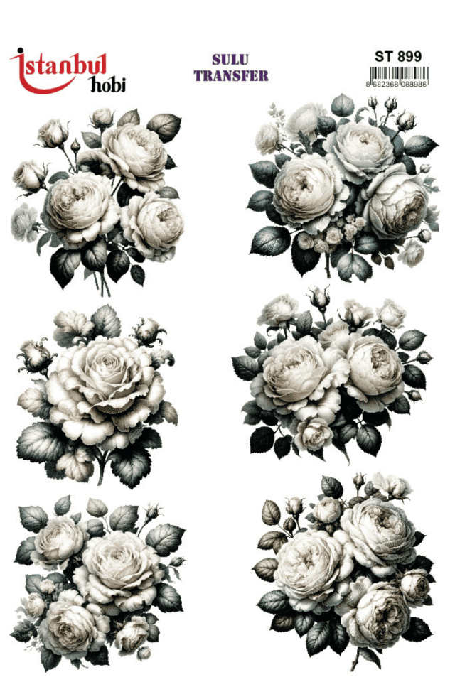 Sulu Transfer Çiçekli Desenli ST899