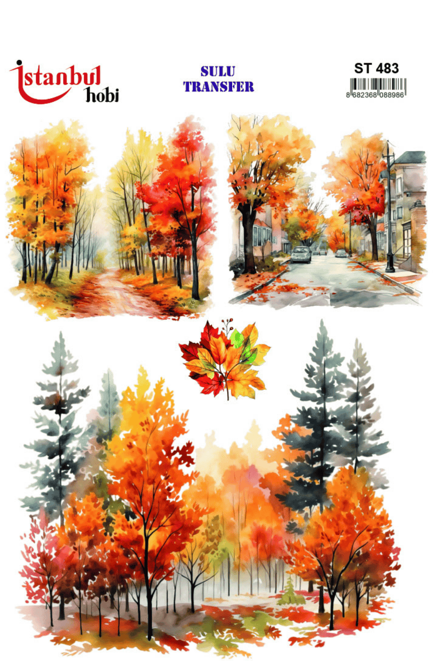 Sulu Transfer Sonbaharlı Desen Seri ST483