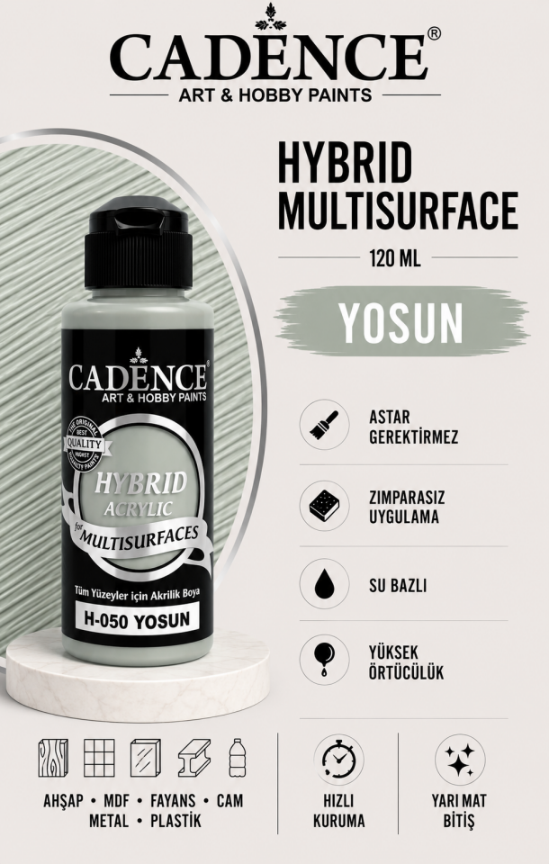 Cadence Hybrid Multisurface H-050 Yosun 120 ml Akrilik Boya