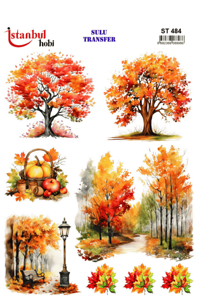 Sulu Transfer Sonbaharlı Desen Seri ST484
