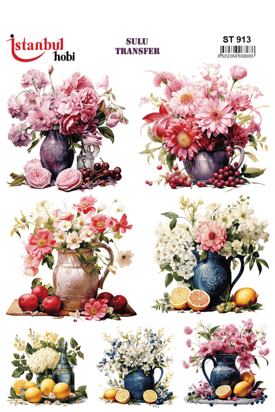 Sulu Transfer Çiçekli Desenli ST913