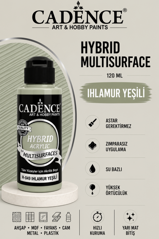 Cadence Hybrid Multisurface H-049 Ihlamur Yeşili Akrilik Boya 120ml