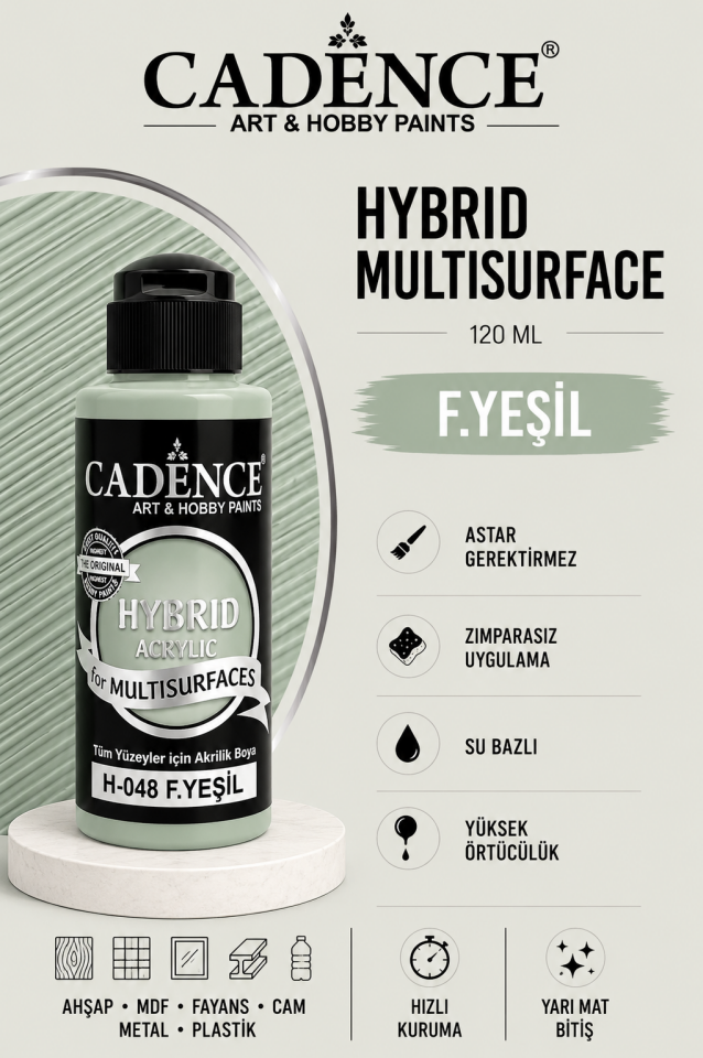 Cadence Hybrid Multisurface H-048 F.Yeşil Akrilik Boya 120ml