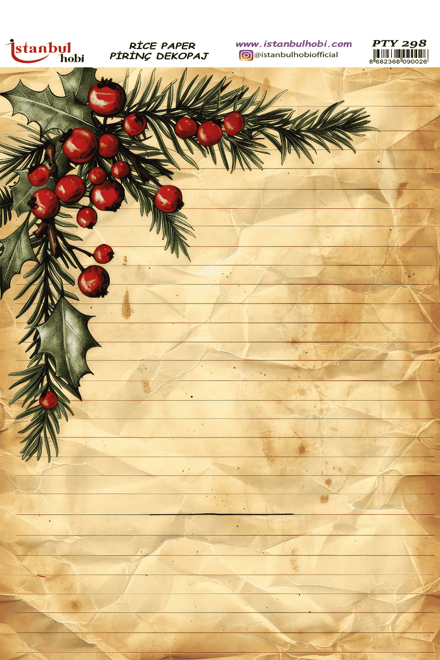 Pirinç Dekopaj Yılbaşı PTY-298 30x42cm