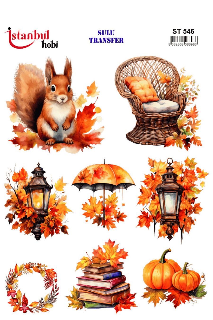 Sulu Transfer Sonbaharlı Desen Seri ST546