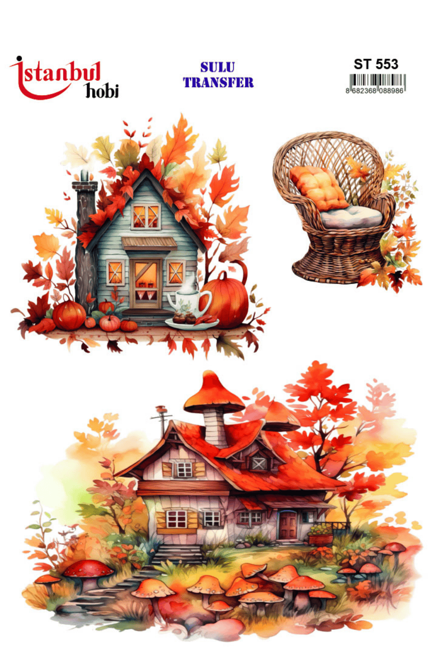 Sulu Transfer Sonbaharlı Desen Seri ST553