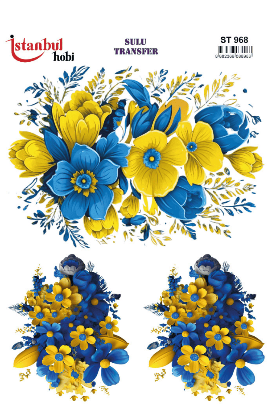 Sulu Transfer Çiçekli Desenli ST968