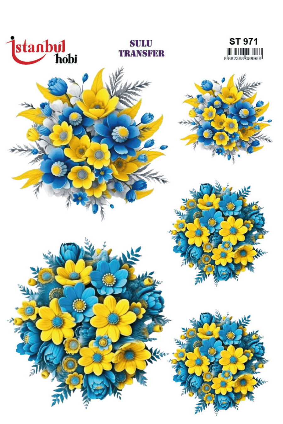 Sulu Transfer Çiçekli Desenli ST971