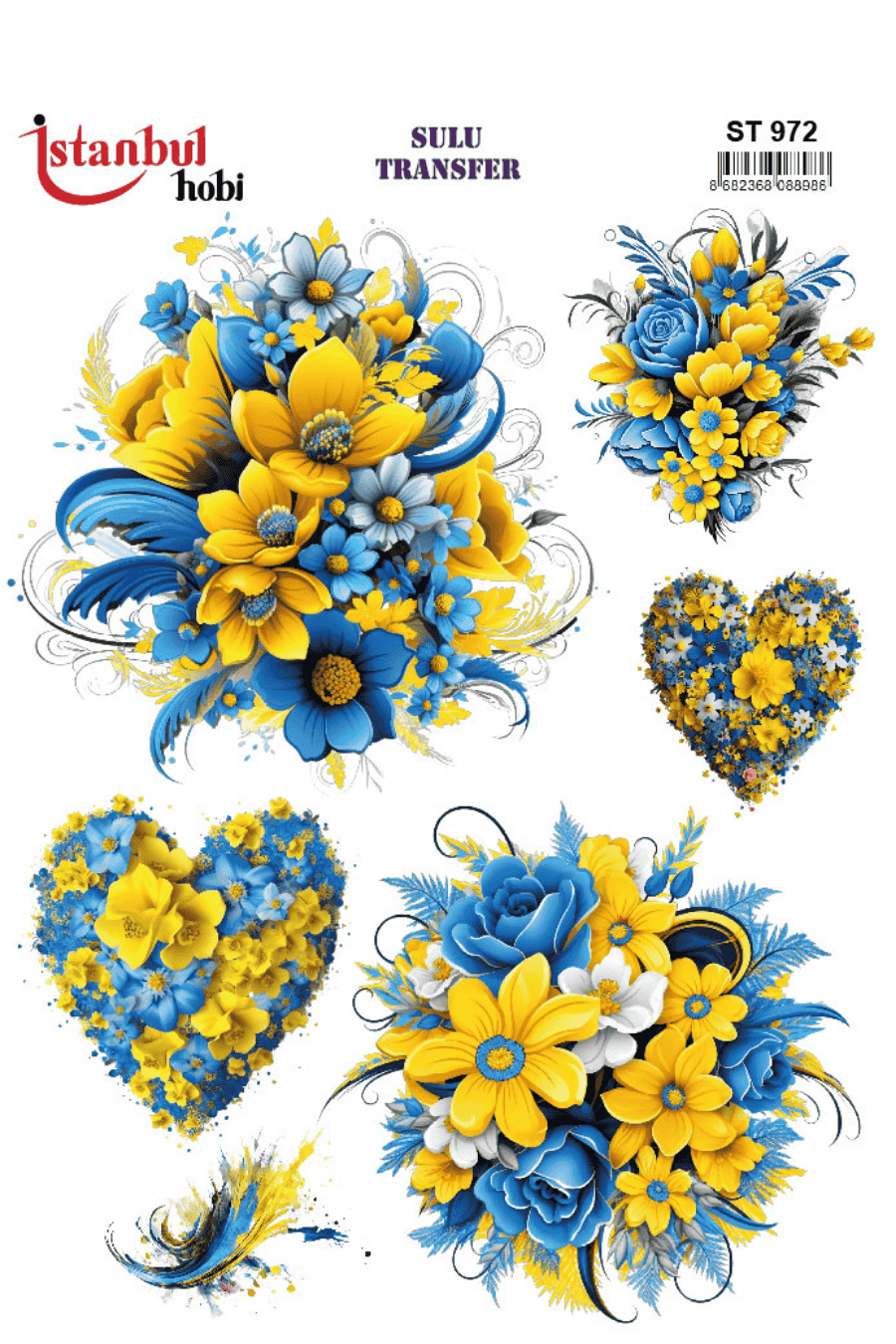 Sulu Transfer Çiçekli Desenli ST972