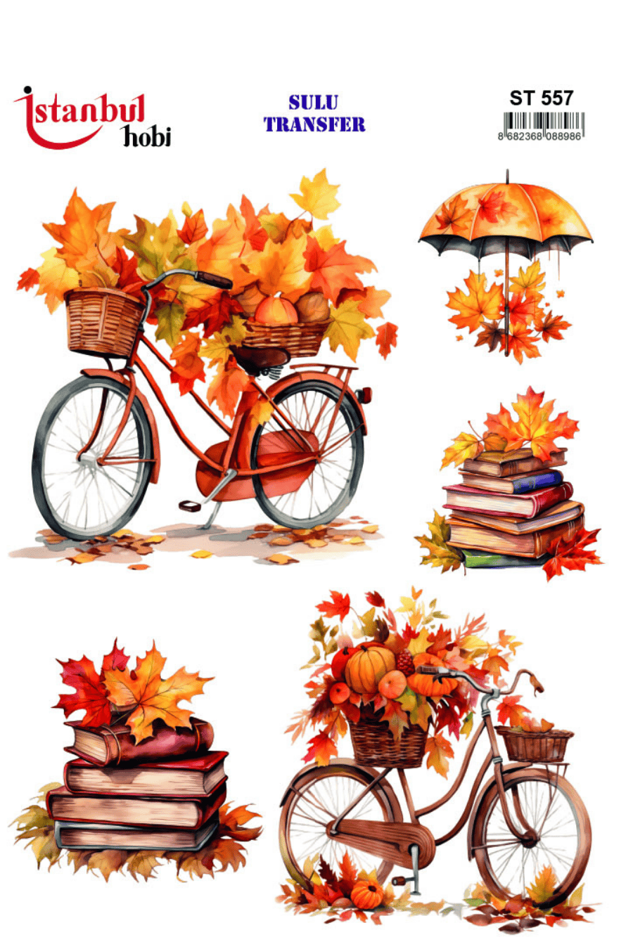Sulu Transfer Sonbaharlı Desen Seri ST557