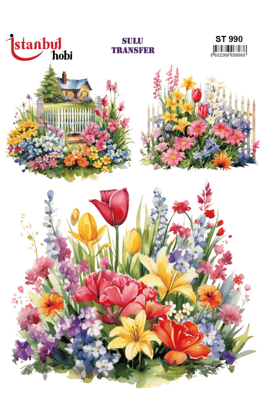 Sulu Transfer Çiçekli Desenli ST990