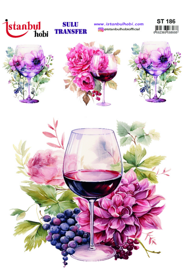 Sulu Transfer Şaraplı Desen Seri ST186