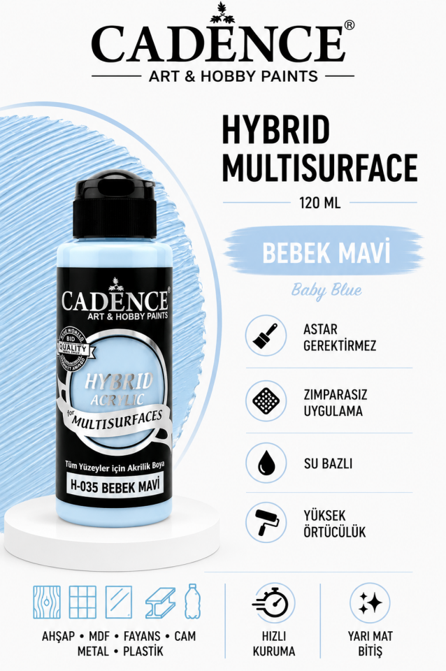 Cadence Hybrid Multisurface H-035 Bebek Mavi 120ml