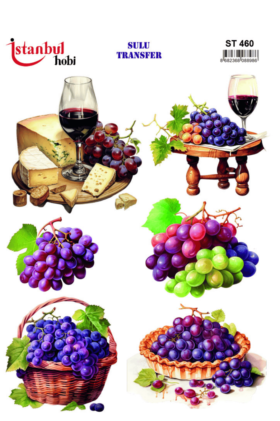 Sulu Transfer Şaraplı Desen Seri ST460
