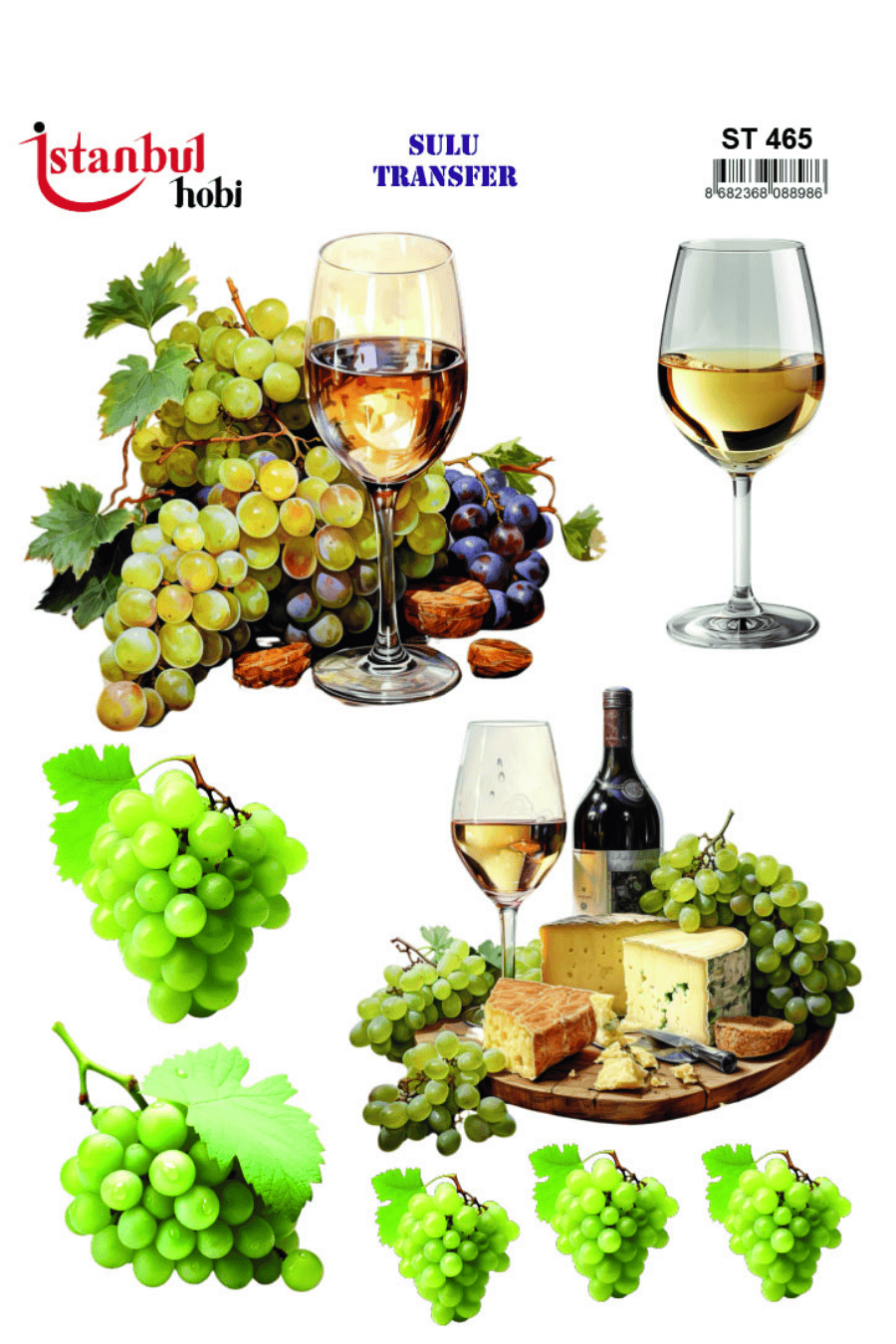 Sulu Transfer Şaraplı Desen Seri ST465