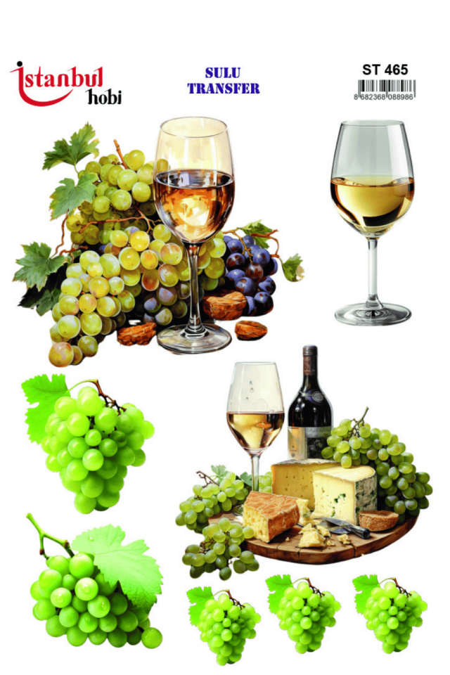 Sulu Transfer Şaraplı Desen Seri ST465