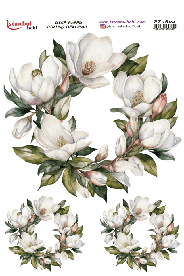 Pirinç Dekopaj Çiçekli PT-1602 30x42cm