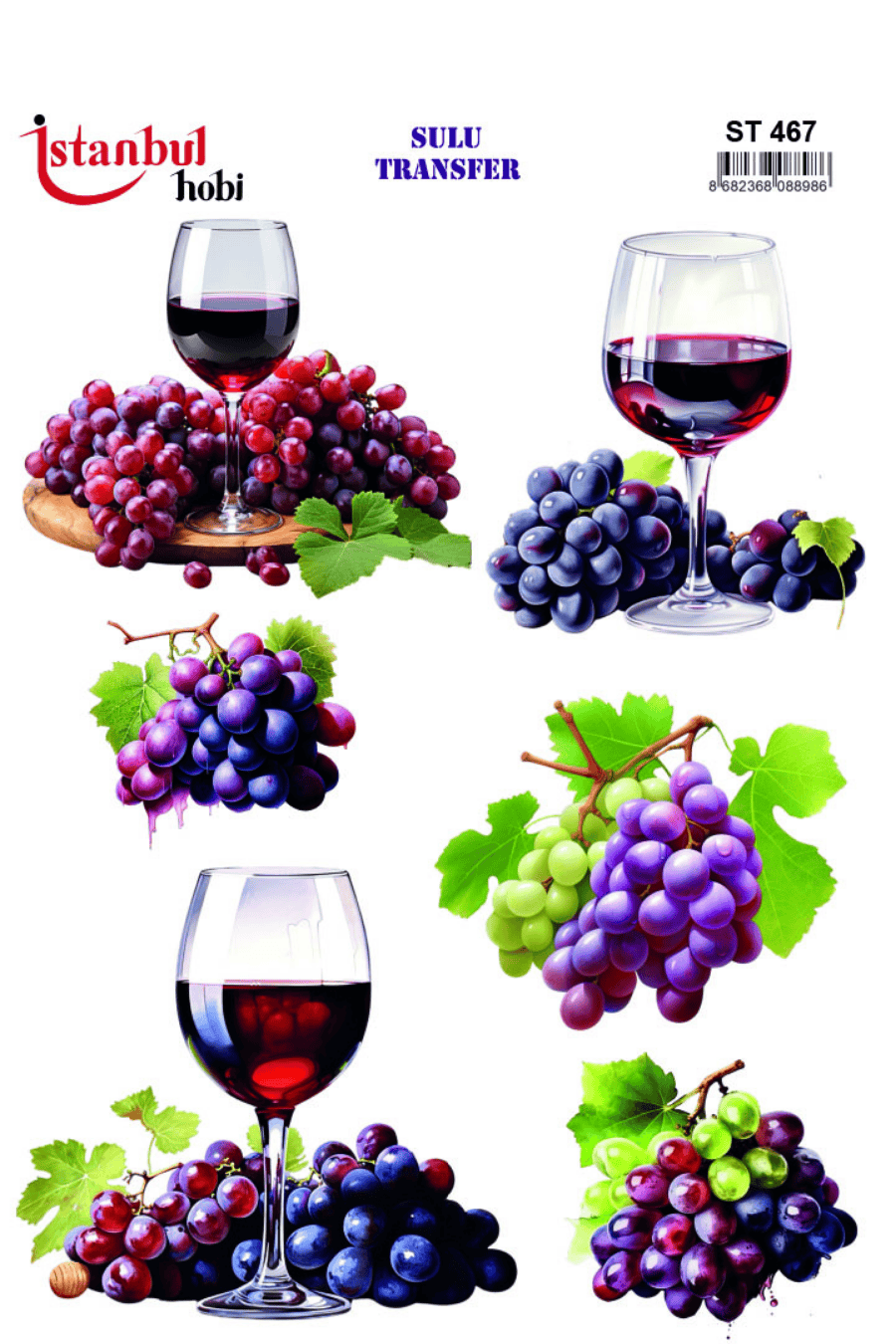 Sulu Transfer Şaraplı Desen Seri ST467