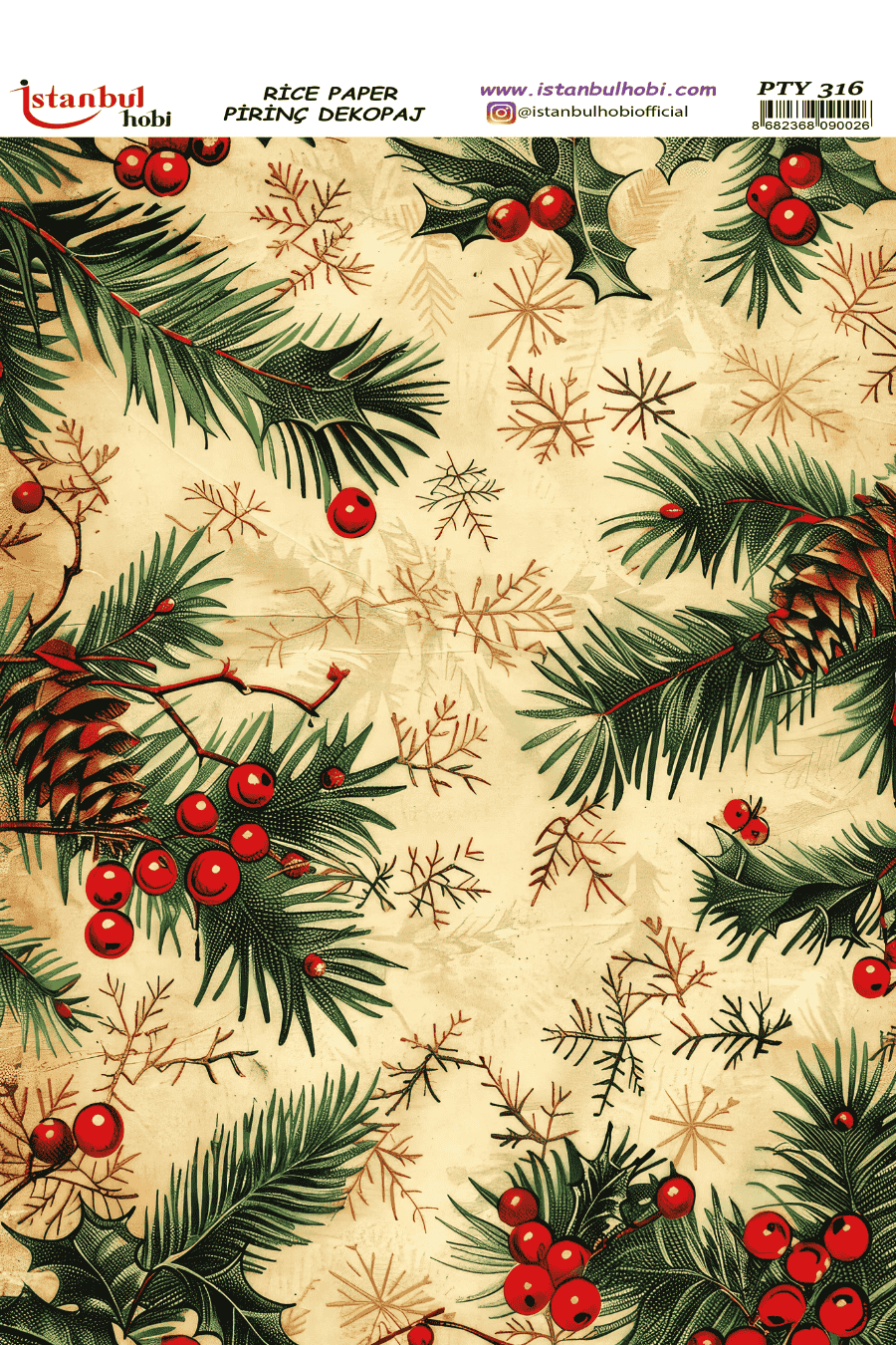 Pirinç Dekopaj Yılbaşı Desen Serisi PTY-316