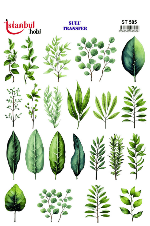 Sulu Transfer Yapraklı Desen Seri ST585